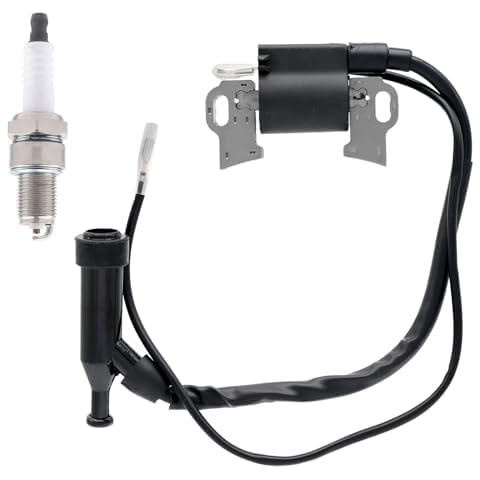 FitBest GX270 GX390 Ignition Coil with Spark Plug for Honda GX240 GX340 8HP 9HP 11HP 13HP Lawnmower Tractor Generator Engines Predator 212 Ignition Coil Cover