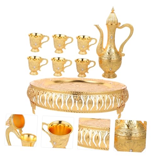 Théière turque métal vintage et tasses à vin style rétro - 4