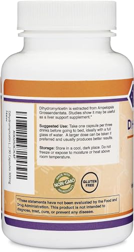 Dihydromyricetin (DHM) 50 Capsules, 300mg, Liver Support Supplement (Third Party Tested)(DHM Depot) Non GMO, Gluten Free (Liver Cleanse Detox & Repair) by Double Wood