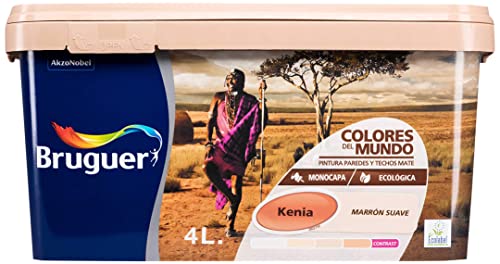 Bruguer Colores del Mundo Pintura para paredes monocapa Kenia Marrón Suave 4 L