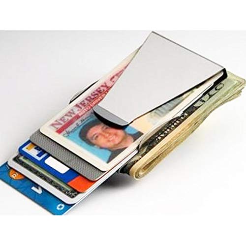 Double Sided Money Clip Sleek Slim Design Holds Up To 30 Bills License & 6 Credit Cards for Men Women Gift (Chrome), One Size2