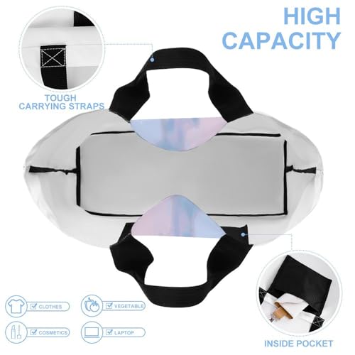 Blue to Peach Gradient Tote Bag Large Women Casual Shoulder Bag Reusable Grocery Bag Fasion Handbag for Office Shopping Travel4