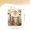 Orsefeliy London Canvas Tote Bag, Retro London Souvenirs Gifts, Large Capacity Canvas Tote Bags, Reusable Shopping Bag, Stylish Handbag Gifts for Travel Memorial, Commute & Casual Outings #3