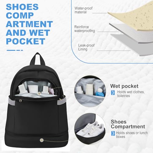 Image of coofay Gym Backpack For Women, Gym Bag with Shoe Compartment