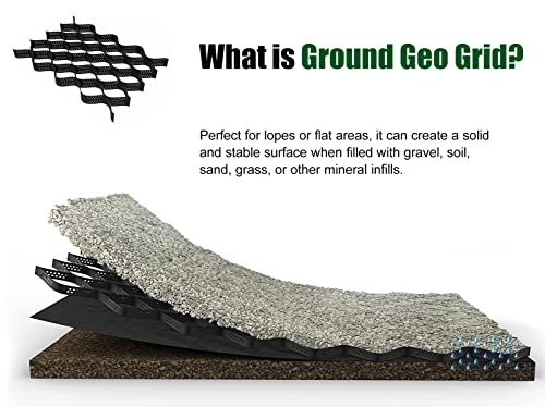 HDPE Geogitter für Schuppenboden, 816,5 kg Tragkraft, Bodenverstärkungsmatten für Wege, Landschaftsbau und Einfahrten, hochfeste Bodenstabilisierung