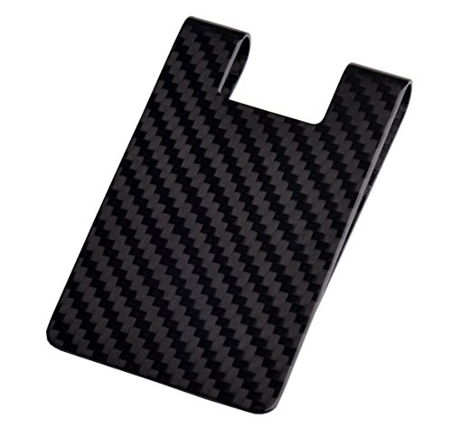 Image of CL CARBONLIFE Carbon Fiber Money Clip Wallet, Business Card Holder RFID Protector Credit Card Holder Wallet Clips For Men (X-Large, 3.5 inchx2.2 inchx0.6 inch)