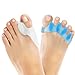 Produktbild 2 Paar Zehenspreizer Silikon un 2 Paar Hallux Valgus Zehenspreizer,für überlappende Zehen,Zehenspreizer für alle Zehen,Gemilderte Fußschmerz den Reibung(Blau und Weiß)