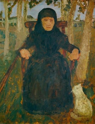Toile Paula Modersohn Becker Vieille femme et chat 60x90cm