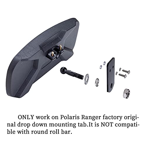 Dicater Center Rear View Mirror Compatible With Polaris Ranger 500 570 900 Xp 1000 Xp/Crew 2017-2023 High Definition Convex Rearview Mirrors #TOP1