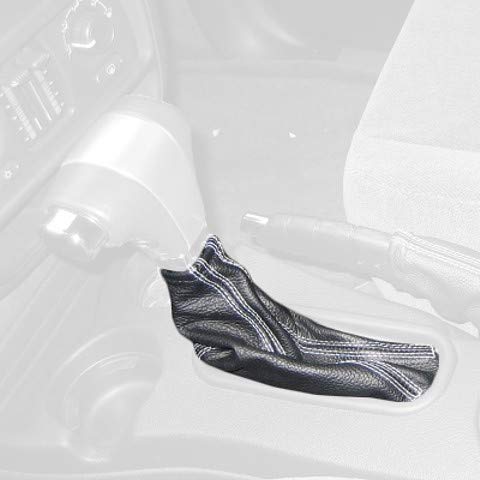 RedlineGoods Shift Boot Compatible with GMC Envoy 2002-09. Tailor Made - not Universal. Genuine top-Grade Italian Black Suede (Alcantara) with Blue Thread