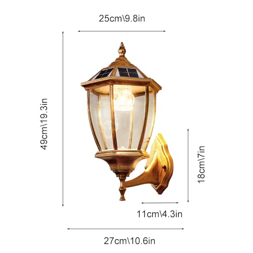 Applique Murale Solaire d'extérieur étanche IP65 avec éclairage de sécurité rétro
