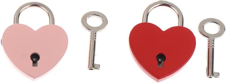 12PCS Mini Heart Shape Locks, Zinc Alloy Padlock Locks with Keys for Diary Notebook Jewelry Box Treasure Chest Suitcases Security 6 Mix Colors