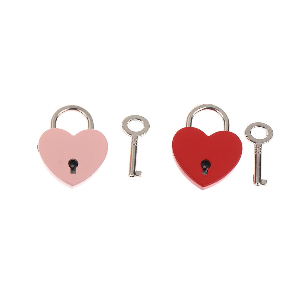 VeYocilk 3 PCS Mini Bronze Heart Shaped Lock Small Cute Padlocks With Key For Jewelry Box, Diary,Handbag,Makeup Bag, Keyed Padlocks - Canada