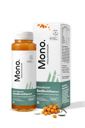 Image of Mono Sea buckthorn Juice 300ml | India's 1st Himalayan, 100% Pure Cold-Pressed SeaBuckthorn Berry Pulp Concentrate | Support Immunity, Acne, Skin Glow & Gut Health | 50 Glasses Vit C & Omega 3 6 7 9 Antioxidants.
