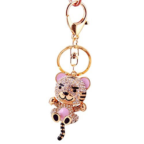 Oce180anYLVUK Chaîne clé Strass Tiger Tiger Keychain Non Fragile pour Le Bureau Purple Cover