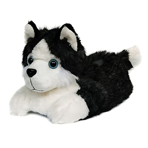 Onmygogo Fuzzy Winter Animal Dog House Slippers for Men and Women 8-10.5 Women/8.5-10.5 Men Black Husky