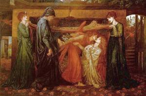 Peinture à l'huile Dante's Dream Rossetti, œuvre romantique de 1871 sur toile