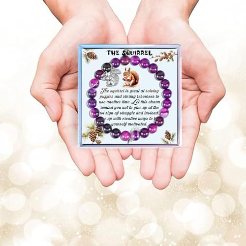 Image of MollyQueen Cute Squirrel Gifts - Squirrel Jewelry Bracelet Inspirational Gift for Friend