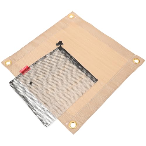 Alipis Couverture Ignifuge Portable 1 Set en Fibre de Verre Résistante la Chaleur Tapis Isolant et Anti-feu Pratique pour Activités Extérieures et Pique-