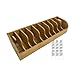 Klizdum Bamboo Sandpaper Holder & Organizer - Pre-Assembled Storage for 6 Inch Sanding Discs, Sanding Blocks & Saw Blades | Compact & Durable Woodworking Tool Accessory (10 bins)