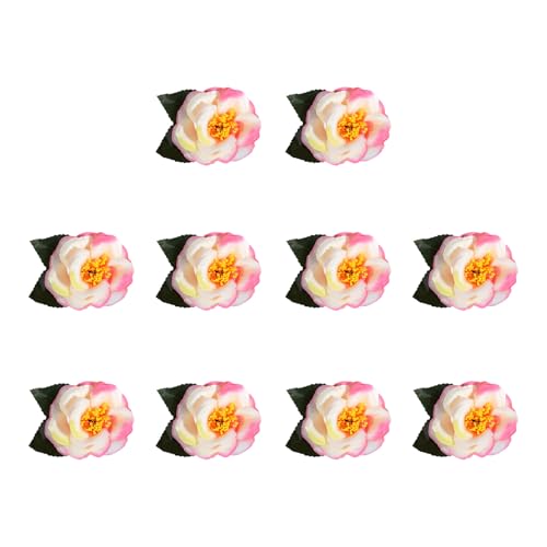 JUYAXIN Lot de 10 têtes de fleurs artificielles de 7,9 cm pour couture, centres de table de mariage, fêtes prénuptiales, décoration d'intérieur