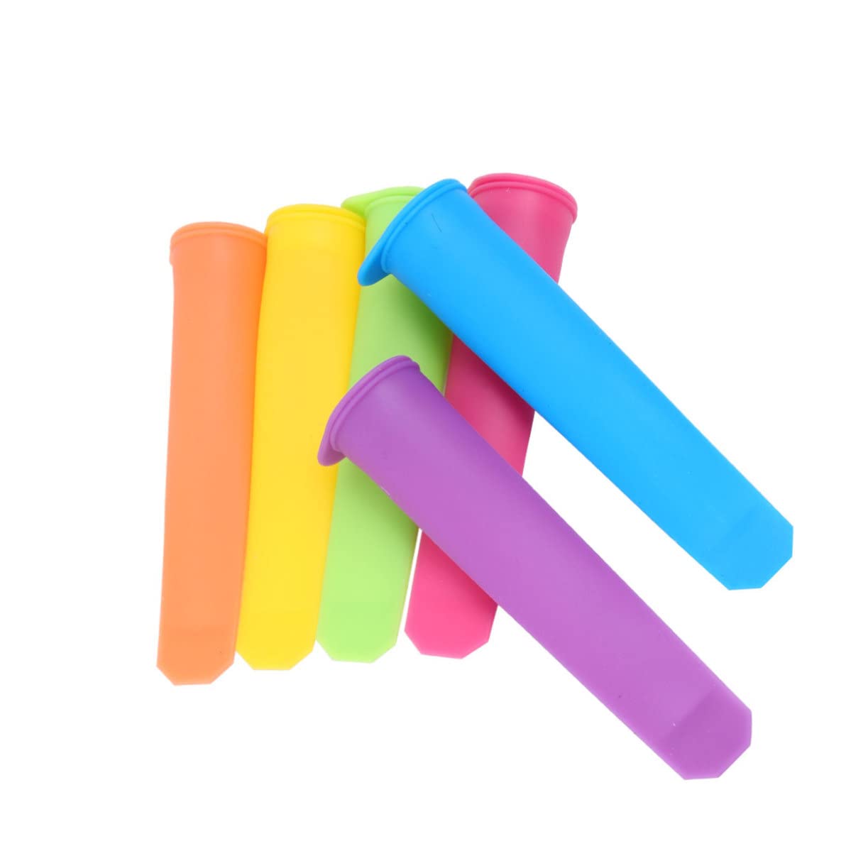 OKUMEYR 6pcs DIY Silicone Ice Cream Mold Creative Popsicle Maker for Easy to and Reusable for Homemade Treats with Fruit and Milk Mixed Color Design