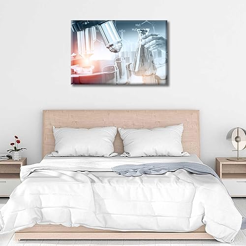 Image of 1 Panels Medical Research Laboratory Microbiology Framed Wall Art Clinical Laboratory Posters & Prints Art Prints for Wall Decor Giclee Print Stretched and Framed Ready to Hang (16 inch Wx24 H)