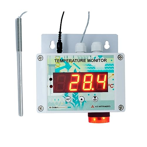 Wall Mounting Temperature Alert Monitoring curometer with in-bulit Buzzer for Boilers, Pyramic Industries, Food Processing Units, Warehouse, HVAC, distilaries Modle: AI-TAM1
