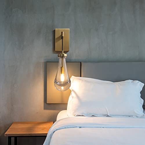 Ringrain Brass Wall Sconces,Modern Raindrop Bedroom Bedside Wall Light #TOP4