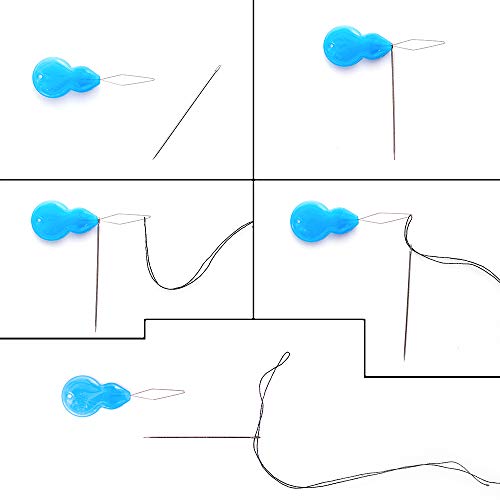 Jofefe 30Pcs Plastic Gourd-Shaped Needle Threaders, Wire Loop Needle Threader Hand Machine Sewing Tool for Embroidery Floss Cross Stitching with Clear Box, Assorted Colors (2pcs Thimbles Free) - Thumbnail 5