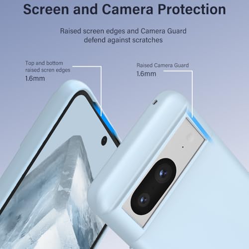 Image of X-level for Google Pixel 8 Case Slim Fit Soft Flexible TPU [Guardian Series] Ultra-Thin Grip Matte Finish Coating Phone Back Cover Light Shockproof Protective Case for Women Men-Lightblue
