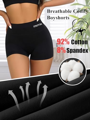 Boy Shorts Underwear for Women High Waisted Panties Cotton Boxer Briefs Full Coverage 4 Pack2