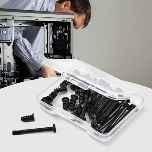 30PCS Computer PC Fan Screws Kit for Computer Cooling Fan Mount with Long & Short Tapping Stainless Steel Screws (#6-32x30mm 15 Pcs / M5x10mm 15 Pcs)