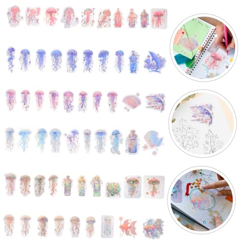 Pegatinas de vida marina holográficas Veemoon con brillo multicolor reflectante 6
