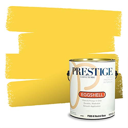 PRESTIGE Paints Interior Paint and Primer In One, 1-Gallon, Eggshell, Comparable Match of Valspar* Golden Yellow*