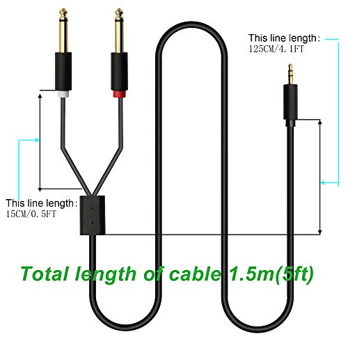 Cable de audio 3.5mm a dual 6.35mm 1.5 m miniatura 7