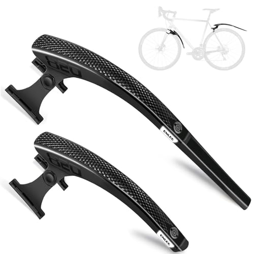 ENLEE 2pcs Bike Fender Set - Reflective Road/Gravel/Folding Bicycle Fender, Lightweight Waterproof Front and Rear Bike Mud Guard, Suitable for Bicycle Tire Width: 23-35mm(only fit disc Brake)