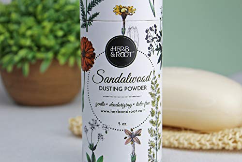 Sandalwood Scented Body Dusting Powder for Men or Women, Talc Free, Prevent Chafing, Bath Powder, Dusting Powder | Herb & Root - Thumbnail 4