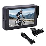 Mulcort Fahrrad Rückfahrkamera Handlebar Bike Mirror 1080P AHD Nachtsicht 110° Weitwinkel Monitor für Mountainbike Rennrad E Bike schwarz 5 Zoll