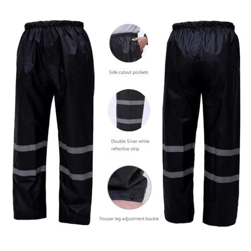 Waterproof Rain Suit for Men & Women, Lightweight Reflective Rain Gear Jacket and Pants Set for Fishing, Outdoor Work, Hiking