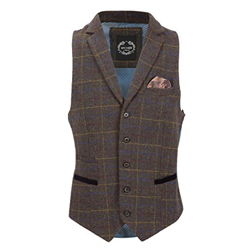 Tweed Vérifier Gilet Collar Velvet Men [CWC-MADISON-7003-3-36UK,46EU] Cover