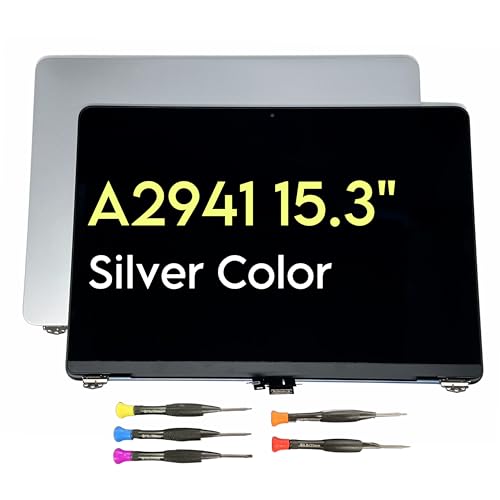 Image of A2941 LCD Display Full Assembly Screen Panel 2023 Year (EMC 8301) for MacBook Air Retina 15.3 inch M2 LCD Silver Space Grey /Starlight /Midnight (Silver)