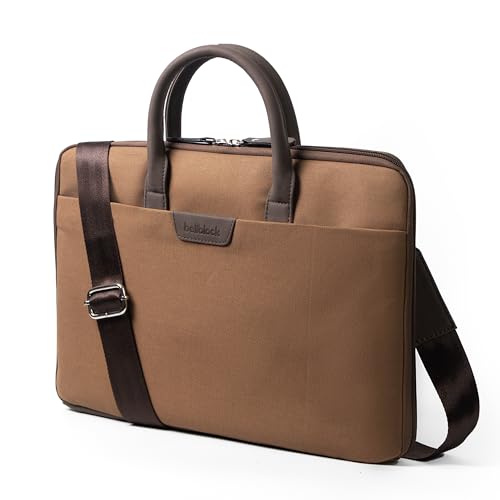 Image of Bellblock Sleek Messenger Laptop Bags For Men /Women Office Use | Travel Friendly With Luggage Strap | Office Bag For Man /Woman | Cotton Canvas | Olive Green (Upto 14 Inch)