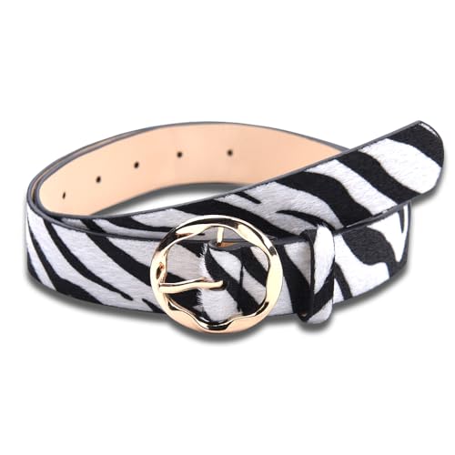 Zebra Leopard Print Waist Belt for Women - Wide Leopard Zebra Belt for Pants & Jeans