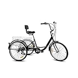 Bicicleta Tres Ruedas, Bicicleta Adultos con Cesta la Compra, Triciclo Adultos, Bicicleta Crucero 3 Ruedas Acero con Alto Contenido Carbono recreación, Compras, picnics, Ejercicio, Ciclismo, pedaleo