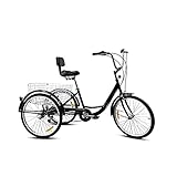 Bicycle Three Wheel Bike Adult Bicycle Outdoor Sports 3 Wheel Bikes with Shopping Basket High-Carbon Steel Three Wheel Cruiser Bike for Seniors Women Men Cycling Pedalling Adult Tricycle