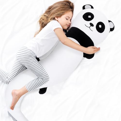 Image of Tianmihou 48 inch Giant Panda Plush Stuffed Animal, Big Bear Glow in The Dark Fluorescent Plushies Pillow Toy, Jumbo Cute Panda Body Pillow Gifts for Kids Adults, Birthday