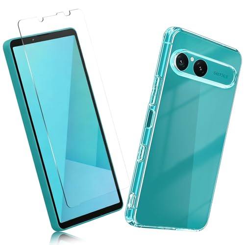 【2枚セット】1枚 FOR SONY Xperia 10 VII 用のガラスフィルム + 1枚 FOR SONY Xperia 10 VII 用の保護カバー透明保護 ソニー Xperia 10 VII TPU ソフト シリコンケース 強化ガラス / 硬度9
