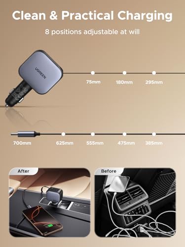 Image of UGREEN 60W Retractable Car Charger