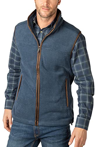 Rydale Men's Huggate Fleece Waistcoat Mens Gilet Bodywarmer Sleeveless Jacket Fleece Gilets (L, Mid Navy)